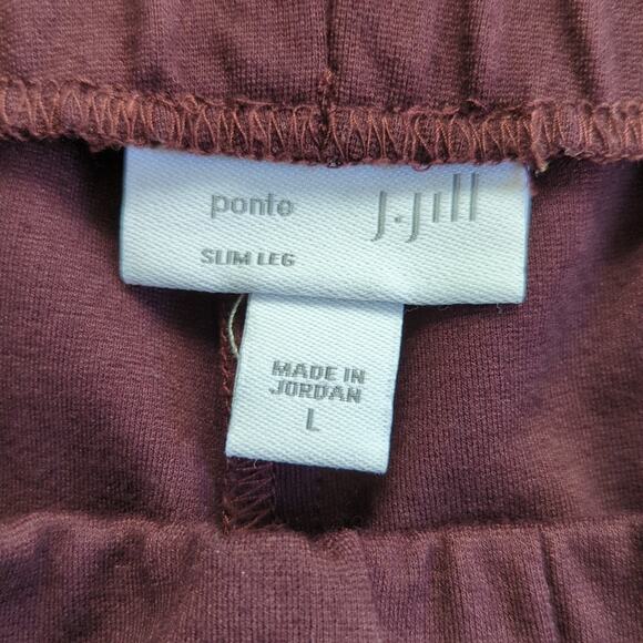 J Jill Slim Leg Ponte Knit High Rise Purple Ankle Pull On Stretch Comfort Pants - Picture 3 of 3